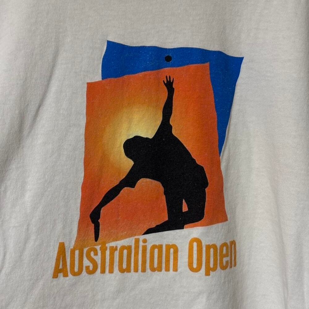 Vintage Nike 2001 Australian Open White Graphic Tennis T-Shirt Size Men’s L - Picture 2 of 5